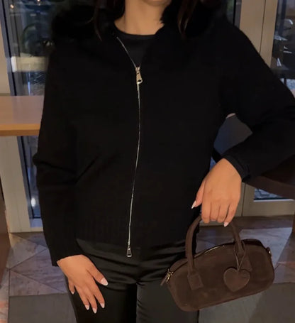 LOIRE - WOLLJACKE SCHWARZ